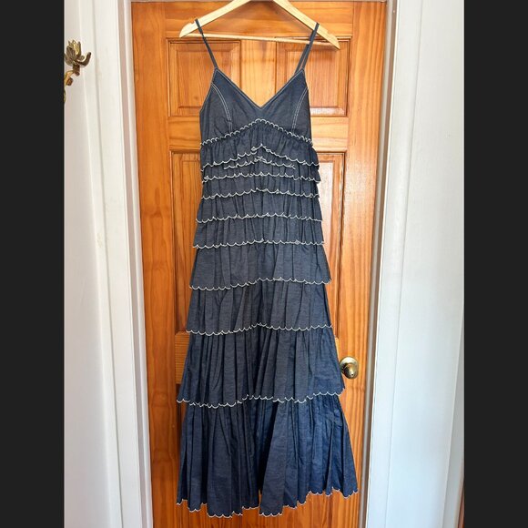 Anthropologie Denim Blue Maxi Dress - Picture 5 of 10